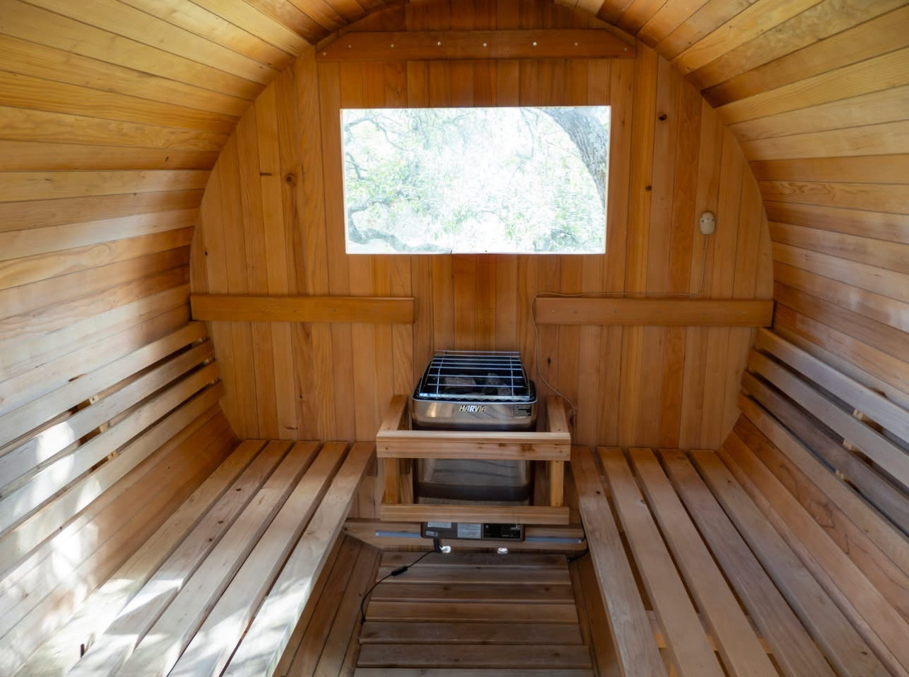 The outdoor sauna at AWKN Ranch