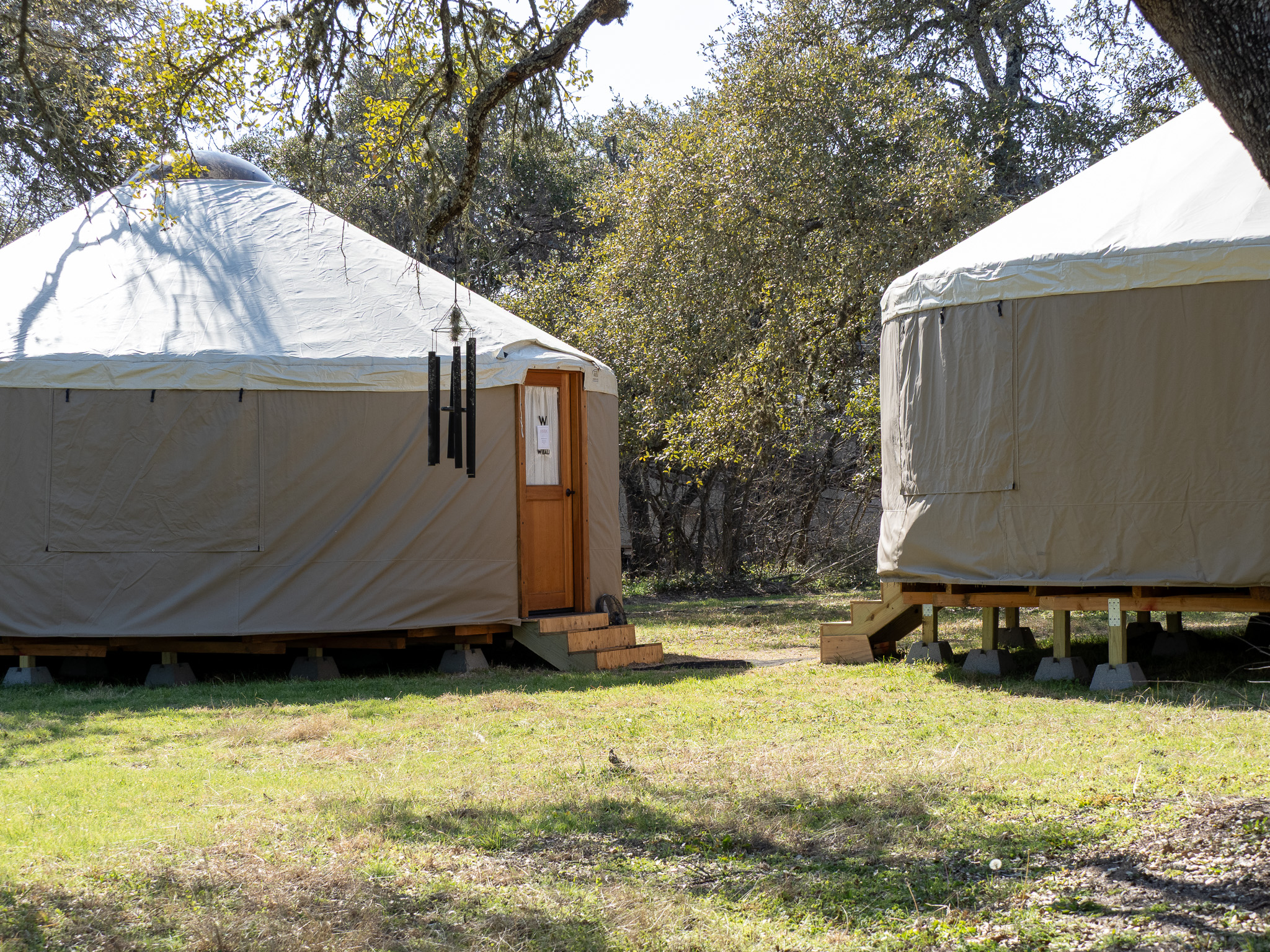 Ceremonial yurts at AWKN Ranch